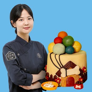 견우재 강아지 케이크 수제 생일 간식, 1개, 700g, 풍선 케이크