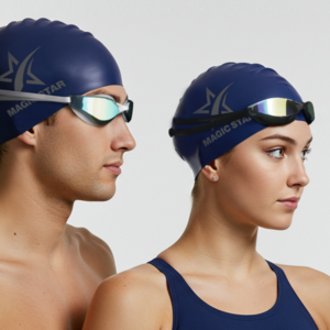 매직스타 빅스타 수영모 (+1cm컴포트/ +3cm컴포트Plus 별 실리콘 수모 MSW3US01), 네이비, 1개