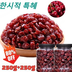 250g+250g 프리미엄 말린 체리 개선 건체리 무첨가 말린체리과일 알찬 열매 새콤달콤 말린 체리 250g*2통(50... 1개, 250g*2통(500g)