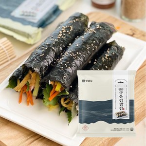 정담 구운 김밥김(220g) 100매 김밥이 잘싸지는 두툼한 김, 220g, 3개