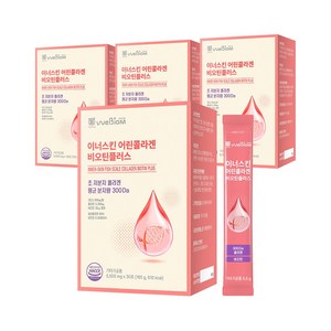 [서울대 위바이옴] 식약처 인정 국내 최대함량 3270mg 저분자 피쉬 어린 콜라겐펩타이드 이너스킨 어린콜라겐 + 비오틴, 150g, 4개
