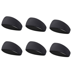 브라우터 남녀공용 스포츠 헤어밴드 6종세트, 블랙 6세트, 1개