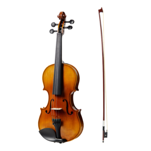 40000KM 바이올린 4/4 원목 피나무 초보자용 입문용 구성품 포함, 망목나무, 1개