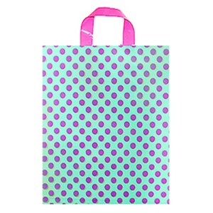 손잡이 쇼핑백 비닐봉투 땡땡이 시리즈 M자형 비닐봉지 50장, 특대, 적색