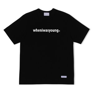 웬아이워즈영 시그니처 로고 티셔츠 (블랙) 반팔