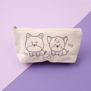 [이이디몬]그리기 파우치 12종 diy 컬러링 꾸미기 캔버스천 봉제 에코 사각 밑그림 필통, 1개, 강아지