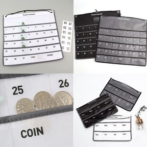 한달 일주일 생활비달력 용돈달력 요일약통 영수증 가계부 벽걸이 캘린더 습관 저축 플래너, 그레이