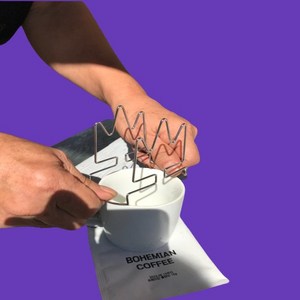 보헤미안박이추커피 드립백 거치대 홀더 핸드 드립 커피 스테인리스 체어 드리퍼, 마운틴, 1개