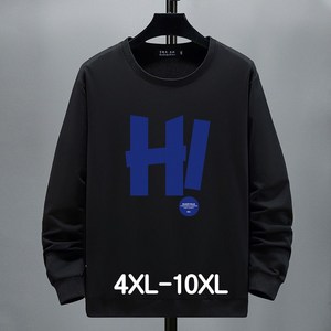 쥬엔리치 남자 빅사이즈 맨투맨 라운드 넥 남성 얇은 면 긴팔티 4XL-10XL