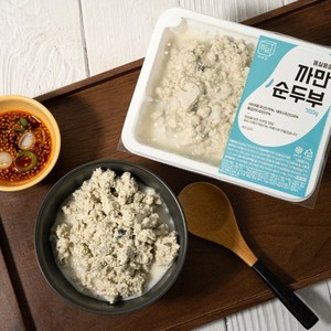 [정담두부집] HACCP 100%국산콩 수제두부 몽실몽실 까만 순두부 서리태 흑임자 700g, 2개, 서리태 흑임자 까만 순두부