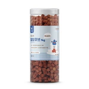 뷰인더펫 강아지간식 말랑큐브 연어 대용량 1kg, 단품