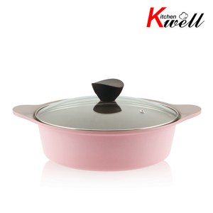 키친웰 벨로스 세라믹 양수냄비 16cm 20cm 24cm 편수냄비 18cm 전골냄비 22cm 24cm 가스전용, 1개, 22cm 전골냄비, 핑크