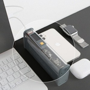 제로티어 무선 보조배터리 20 000mAh 대용량 캠핑용 파워뱅크 초고속, 그레이