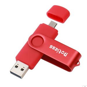ROTIESS USB3.0 c타입 대용량 유에스비메모리 2in1 OTG 빨간, 256GB