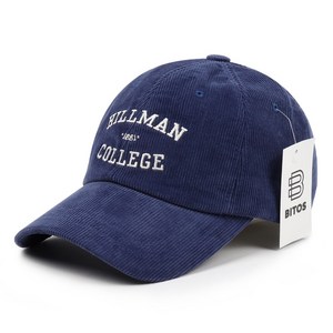 비토스 국내제작 잔골덴 HILLMAN COLLEGE 자수 볼캡 야구모자 커플모자