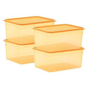 생활엔 말랑핏 차곡차곡 식재료 보관용기 블랙, 4개, 2700ml