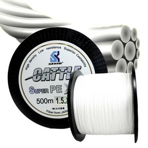 CATTLE 일본원사 내마모성 PE라인 8합사 화이트 500m 합사 합사줄, 1개