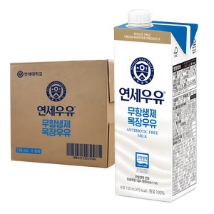 연세우유 무항생제 목장우유, 730ml, 6개