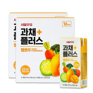 서울우유 과채플러스 옐로우, 190ml, 32개