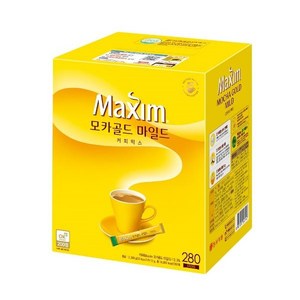 맥심 모카골드 마일드 커피믹스 280 대용량 인스턴트 스틱커피, 12g, 280개입, 1개