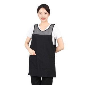 망사 스판 원피스형 앞치마 LA58 XL, 검정, 1개