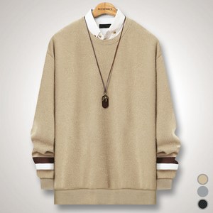 하트비트 국내생산 남녀공용 니트 티이덤 무지 라운드 배색 티셔츠 베이직 오버핏 커플룩 단체복