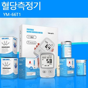 [정품 가정용 휴대용]혈당측정기 풀세트 (시험지50+침50+혈당계+채혈펜) WX005, 2개, YM-66T1