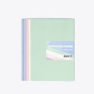 PaperPhant 하이퀄리티지 두꺼운 5컬러 엠보싱 색지(5 Colored Embossed Paper)(레이드), 180g A4 60매