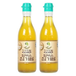 장수텃밭 덜볶아 더 건강하고 깔끔한 덜볶은참기름(생참기름) 350ml, 2개