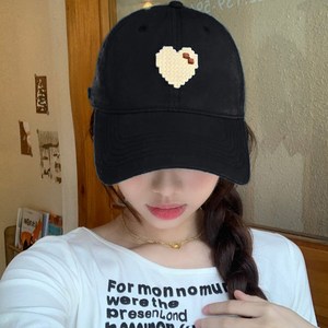 [7컬러]워더미 러블리 픽셀하트 워싱 커플아이템 야구모자 볼캡 모자 Z382