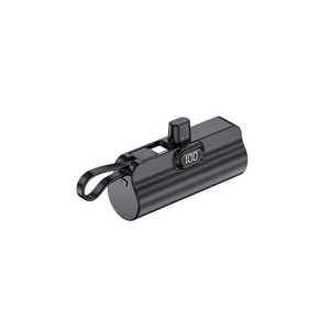 머레이 배터리 화면 표시 컬러 도킹형 보조배터리 5 000mAh 8핀/C타입 MDK-50, 블랙, 더블C타입형(C타입 도킹+C타입 케이블)
