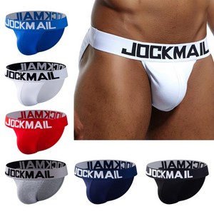 JOCKMAIL 남성 팬티 솔리드 컬러 스포츠 속옷 편안한 통기성 탄성 피트니스 코튼 팬티 6 팩