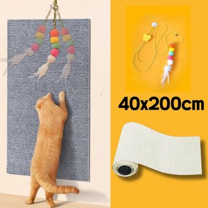 댕냥꽁냥 카페트형 수직 부착식 잘라쓰는 고양이 스크래쳐 40cm*200cm, 1개, 베이지