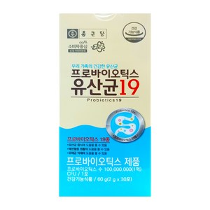 종근당 프로바이오틱스 유산균19 30포, 60g, 12개