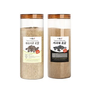 증안리약초마을 검은콩분말2종 쥐눈이콩 서리태 토종 햇곡물 블랙푸드, 1세트, 500g