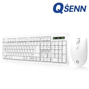 큐센 무선 키보드 마우스 세트 + 키스킨, 0  WHITE, 0  MK210, 일반형