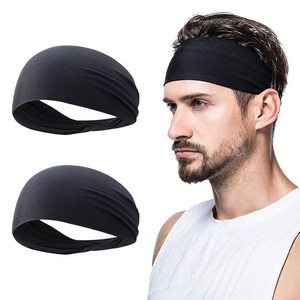 캔모어 스포츠 이지 헤어밴드, 2개, 블랙