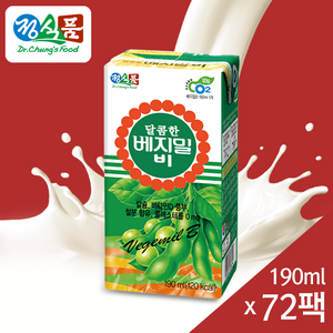 베지밀 달콤한 비 두유, 190ml, 72개