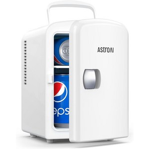 AstroAI 2 in 1 미니 냉장고 보온보냉 기능 자동차 차량용 실내용 휴대용 냉장고 4L (3가지 색상), 화이트