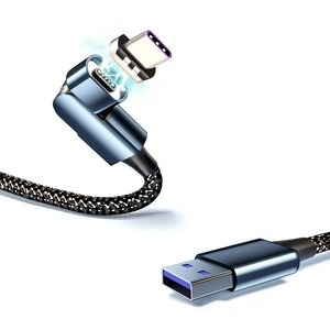 셀인스텍 마그네틱 USB TO C PD 자석 케이블 고속충전 회전형 PD-TU100W, 2m, 1개