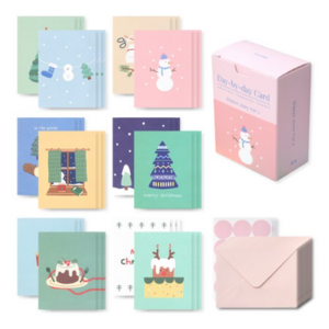 모노라이크 데이바이데이 카드 12종 x 3p + 봉투 36p + 스티커 36p 세트, Winter story Ver 2, 1세트