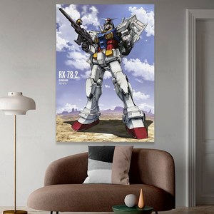 노 브랜드 RX-78-2 건담 캔버스 벽 아트 페인팅 포스터 침실 연구 스튜디오 인쇄 거실 아이 방 홈 장식, no fame