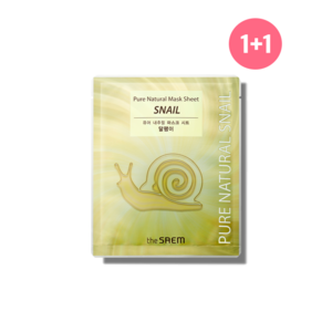 [더샘] 10+10 #탄력보습주름케어# 퓨어 내추럴 마스크 시트 20장 [달팽이] Pure Natural Mask Sheet [Snail], 20개