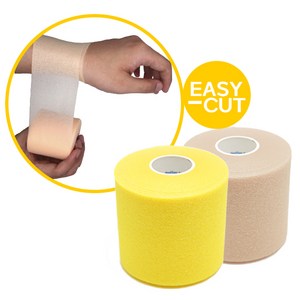 티에스 언더랩 7cm X 24m 테이프 스포츠 테이핑 손목 무릎 발목 스펀지, 옐로우, 1개, 1개