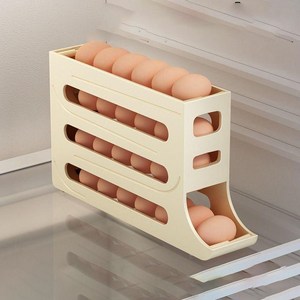 반자동 슬라이드 계란 보관함 정리함 슬라이딩 통, 1개