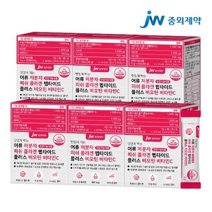 JW중외제약 맛있게 먹는 어류 저분자 피쉬 콜라겐 펩타이드 플러스 비오틴 비타민C 6박스 (180포), 60g, 6개