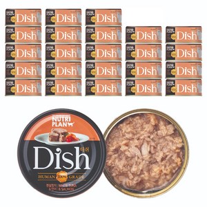 동원뉴트리플랜 고양이 디쉬 간식캔, 혼합맛(흰살참치/연어), 85g, 24개