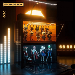 어린이집 선물 고급 인형 LED 컨테이너 BOX 피규어 장식장 진열장 패션 유치원 어린이 날 기념일 피규어장식장, 1개, 옐로우