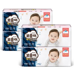보솜이 메가드라이 팬티형 기저귀 여아용, 특대형(XL), 208매