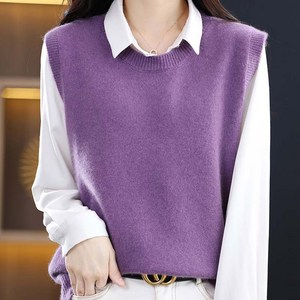 봄가을 여성 니트조끼 베스트 라운드 women's knit vest 뉴타임즈 A31 O418N779